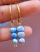 Blue Cultured Pearl Earrings - Blue Pearl Earrings-Pearl Earrings-Sairahaz Jewelers