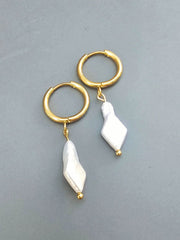 Diamond Shape Pearl Earring-Pearl Earrings-Sairahaz Jewelers