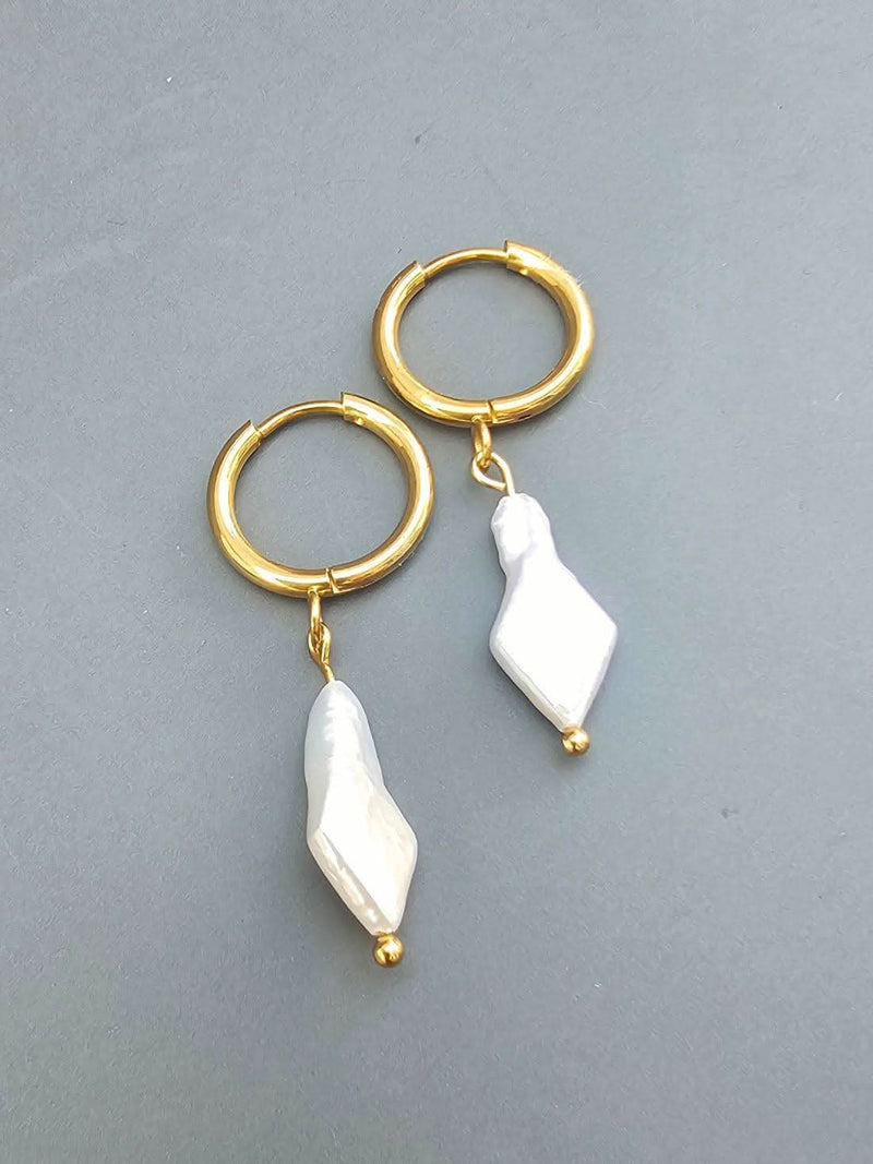 Diamond Shape Pearl Earring-Pearl Earrings-Sairahaz Jewelers