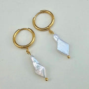 Diamond Shape Pearl Earring-Pearl Earrings-Sairahaz Jewelers