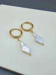 Diamond Shape Pearl Earring-Pearl Earrings-Sairahaz Jewelers