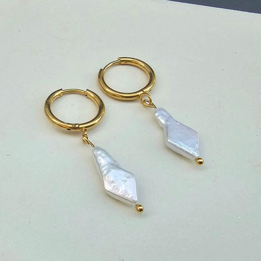 Diamond Shape Pearl Earring-Pearl Earrings-Sairahaz Jewelers