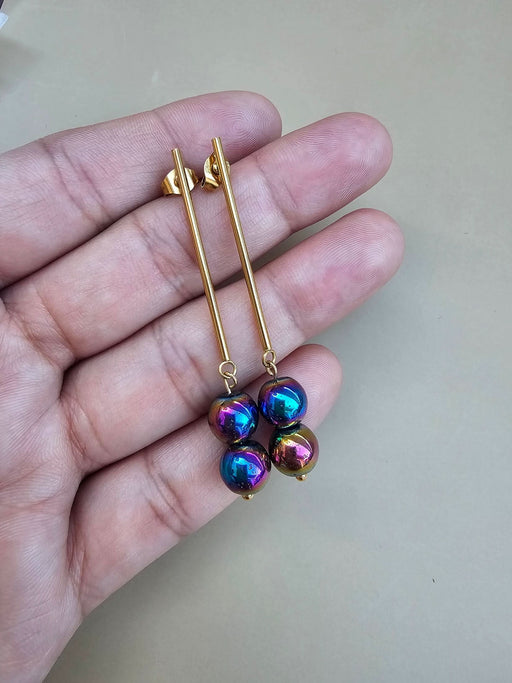 (Copy) Long Bar Freshwater Baroque Pearl Earrings-Pearl Earrings-Sairahaz Jewelers