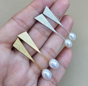 Sterling Pearl Drop Earrings-Pearl Earrings-Sairahaz Jewelers