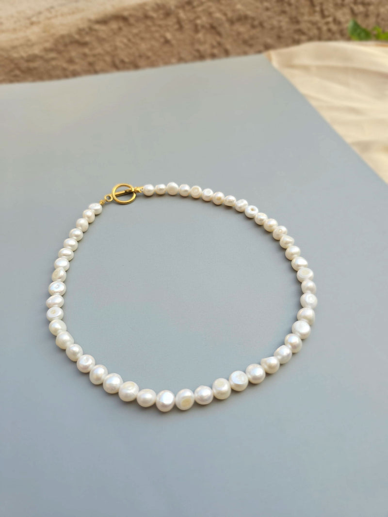 Real Pearl Necklace Choker Minimalist-Pearl Jewelry-Sairahaz Jewelers