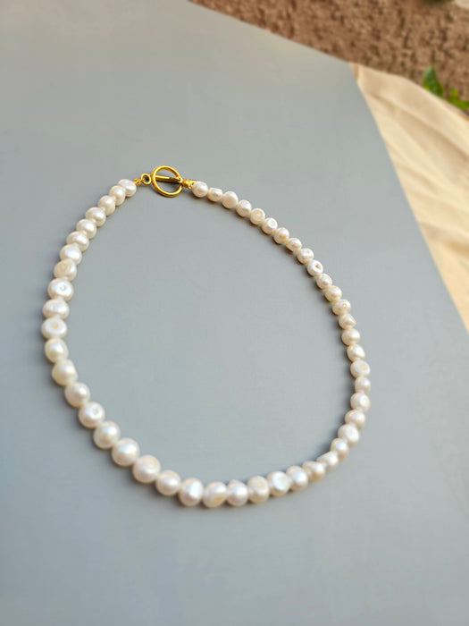Real Pearl Necklace Choker Minimalist-Pearl Jewelry-Sairahaz Jewelers