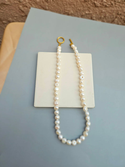 Real Pearl Necklace Choker Minimalist-Pearl Jewelry-Sairahaz Jewelers