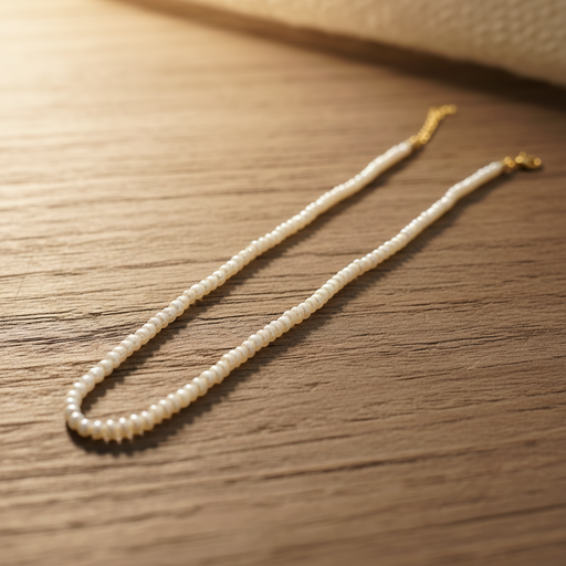 Shell Pearl Necklace Choker- Minimalist - view 1