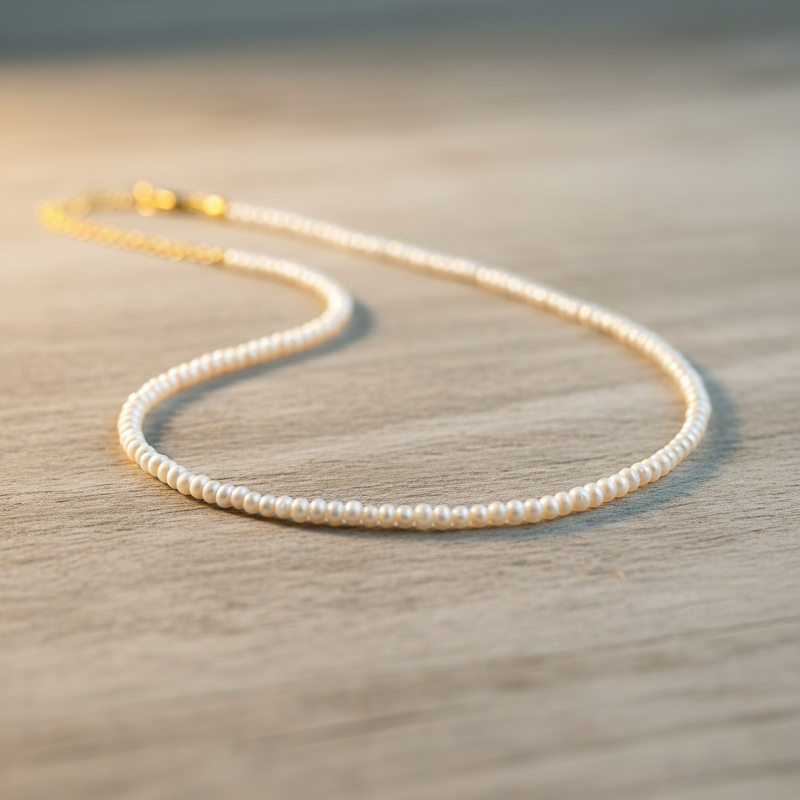 Natural Color Gray Pearl Necklace