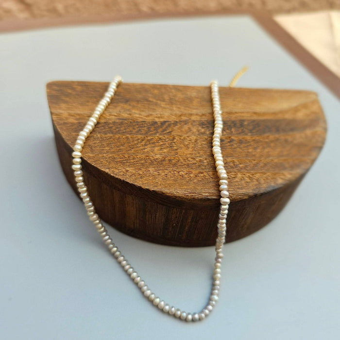 Natural Color Gray Pearl Necklace-Pearl Jewelry-Sairahaz Jewelers