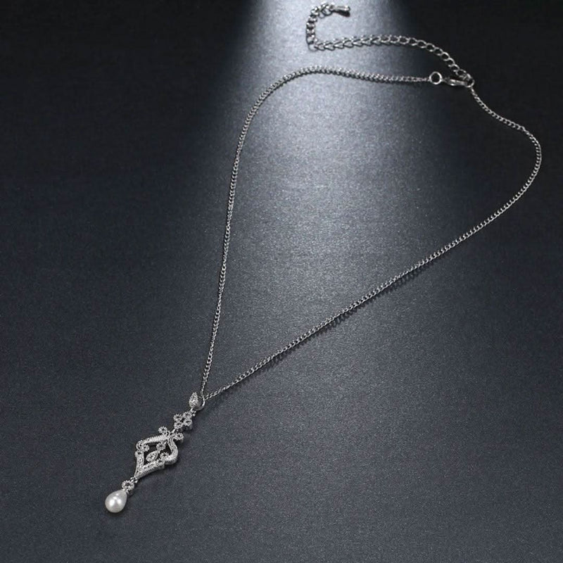 Simulated Pearl Wholesale Elegance Pendant Necklace-Pendant-Sairahaz Jewelers