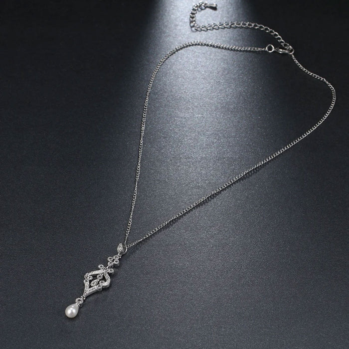 Simulated Pearl Wholesale Elegance Pendant Necklace