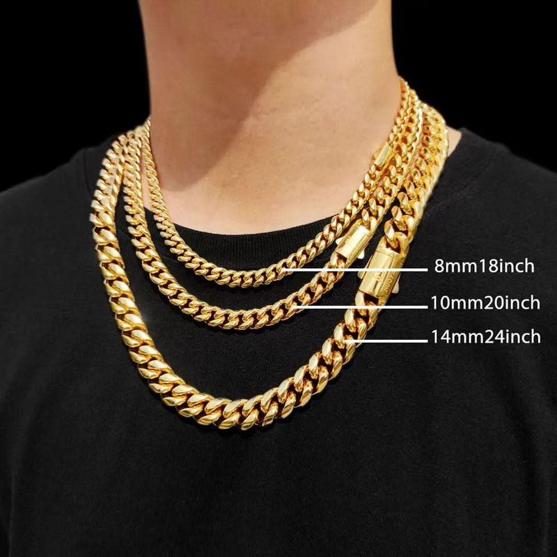 Clasp Stainless Steel Miami Cuban Chain-Cubin Chains-Sairahaz Jewelers