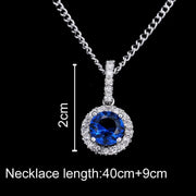 Blue CZ Heart & Arrows Synthetic Elegance Necklace-Pendant-Sairahaz Jewelers