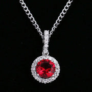 Blue CZ Heart & Arrows Synthetic Elegance Necklace-Pendant-Sairahaz Jewelers