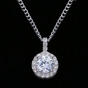 Blue CZ Heart & Arrows Synthetic Elegance Necklace-Pendant-Sairahaz Jewelers