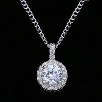 Blue CZ Heart & Arrows Synthetic Elegance Necklace-Pendant-Sairahaz Jewelers