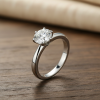 Moissanite Diamond Engagement Wedding Ring - view 1