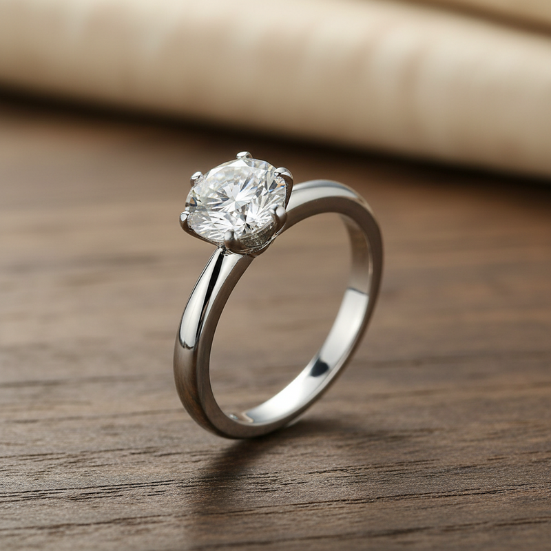 Moissanite Diamond Engagement Wedding Ring