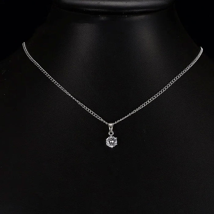 Round Cut Zircon Affordable Elegance Pendant Necklace