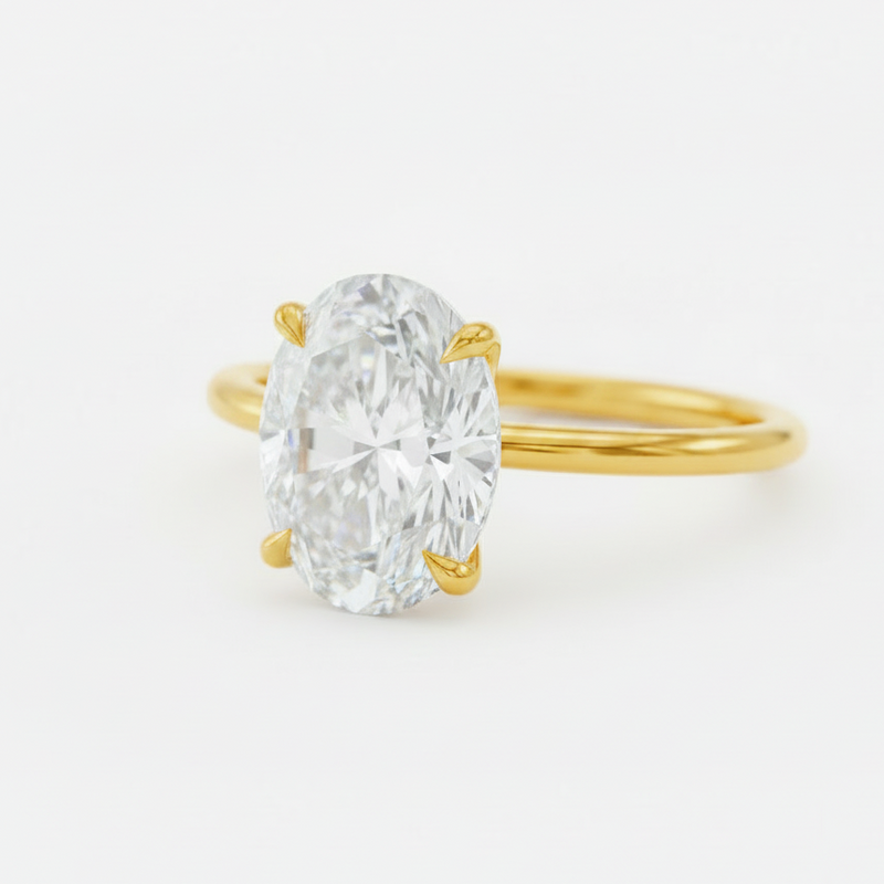 2 Carat Oval Lab Diamond Engagement Ring