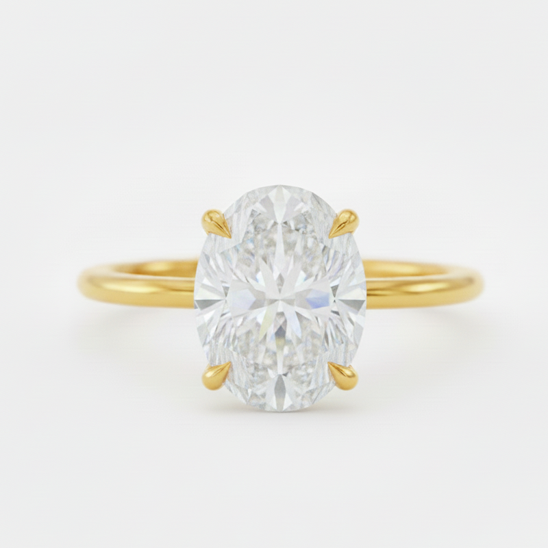 2 Carat Oval Lab Diamond Engagement Ring