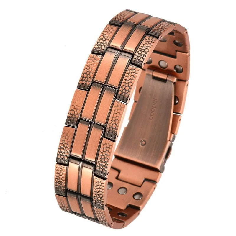 Pulsera magnética para hombre – Pulsera de cobre de primera calidad, ajuste regulable