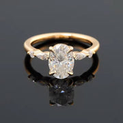 Plain Oval Cut Moissanite Ring 14k Gold