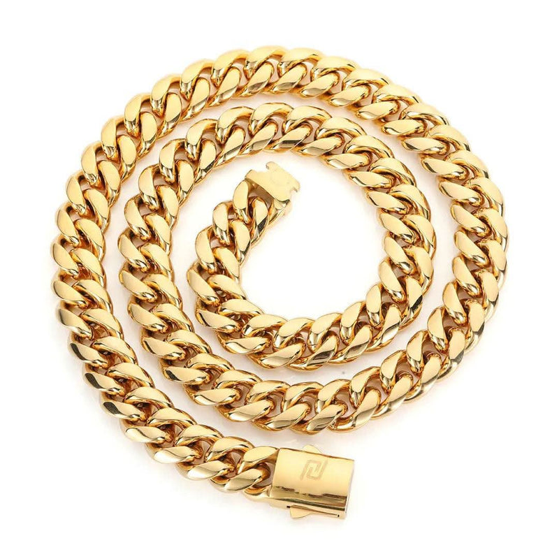 Clasp Stainless Steel Miami Cuban Chain-Cubin Chains-Sairahaz Jewelers