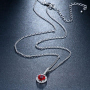 Blue CZ Heart & Arrows Synthetic Elegance Necklace-Pendant-Sairahaz Jewelers