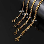 Twisted Stainless Steel Vermeil Rope Chain-Cubin Chains-Sairahaz Jewelers