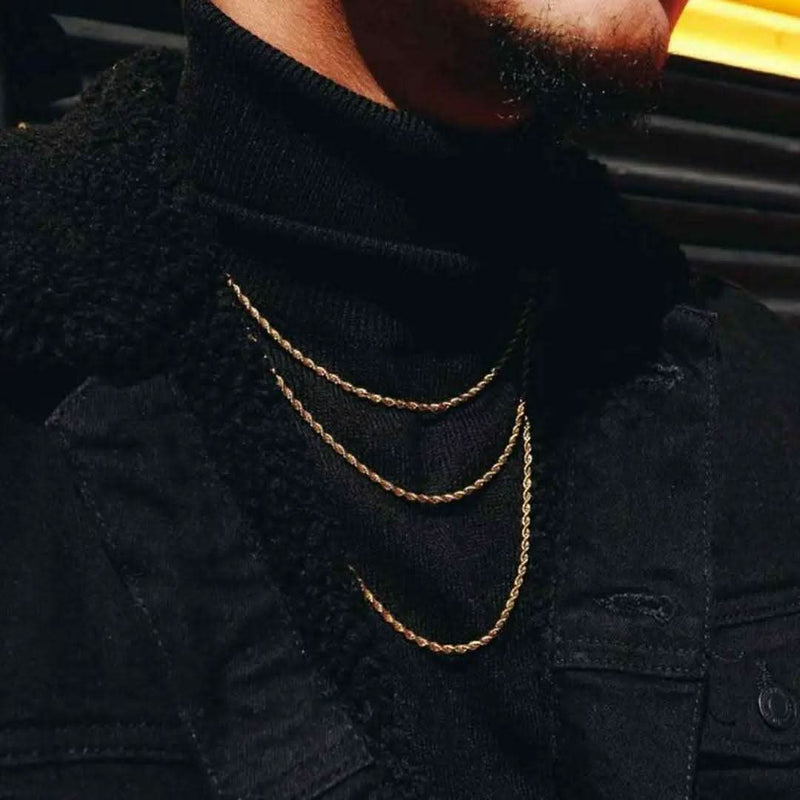 Twisted Stainless Steel Vermeil Rope Chain-Cubin Chains-Sairahaz Jewelers