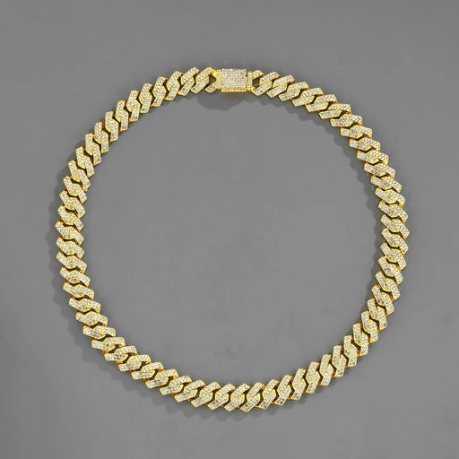 Iced Out Rhinestone Cuban Link Chain