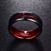 8MM Black & Red Tungsten Carbide Ring-Tungsten Ring-Sairahaz Jewelers