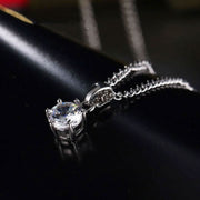 Round Cut Zircon Affordable Elegance Pendant Necklace-Pendant-Sairahaz Jewelers