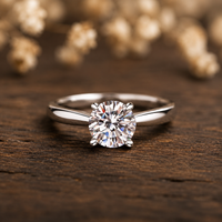 18K Gold Round Cut Lab Grown Diamond Solitaire Engagement Ring