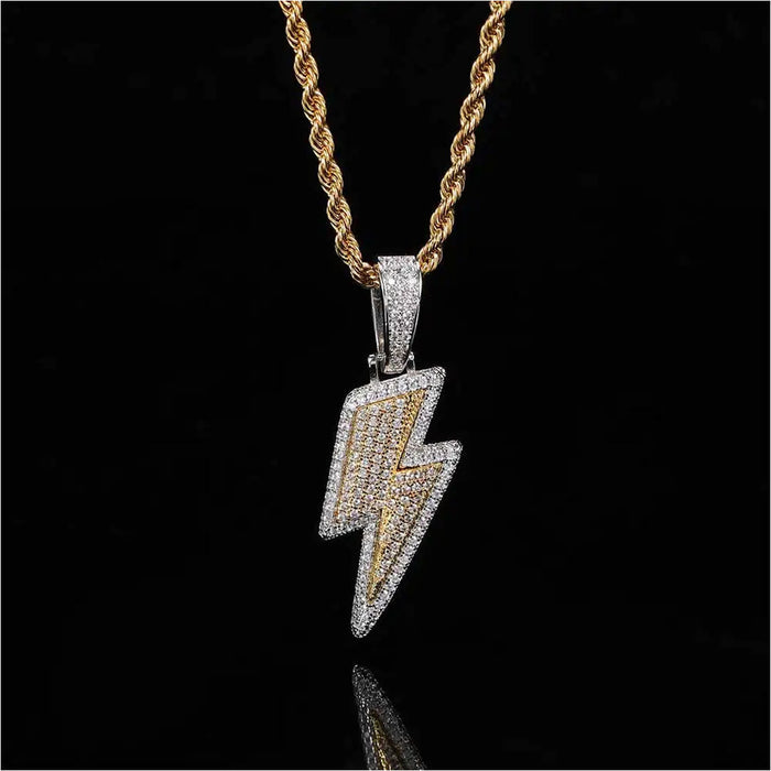 High Quality Lightning Hip Hop Rock Pendant Necklace-Pendant-Sairahaz Jewelers