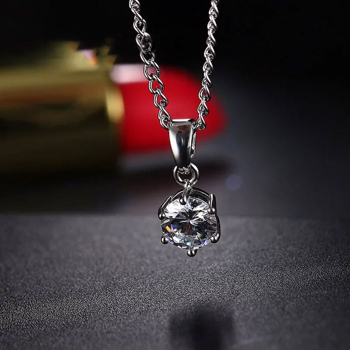 Round Cut Zircon Affordable Elegance Pendant Necklace