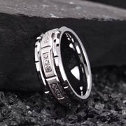 8mm Tungsten Carbide Ring with White Zircon-Rings-Sairahaz Jewelers