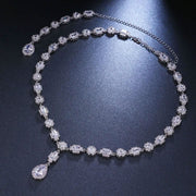 Glamour Charming Crystal Sparkling Necklace-Cubin Chains-Sairahaz Jewelers