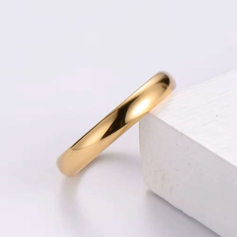 18K Gold IP Plain Band Tungsten Wedding Ring - 4mm-Rings-Sairahaz Jewelers
