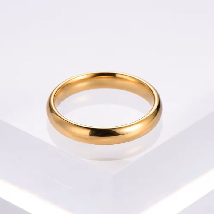 18K Gold IP Plain Band Tungsten Wedding Ring - 4mm