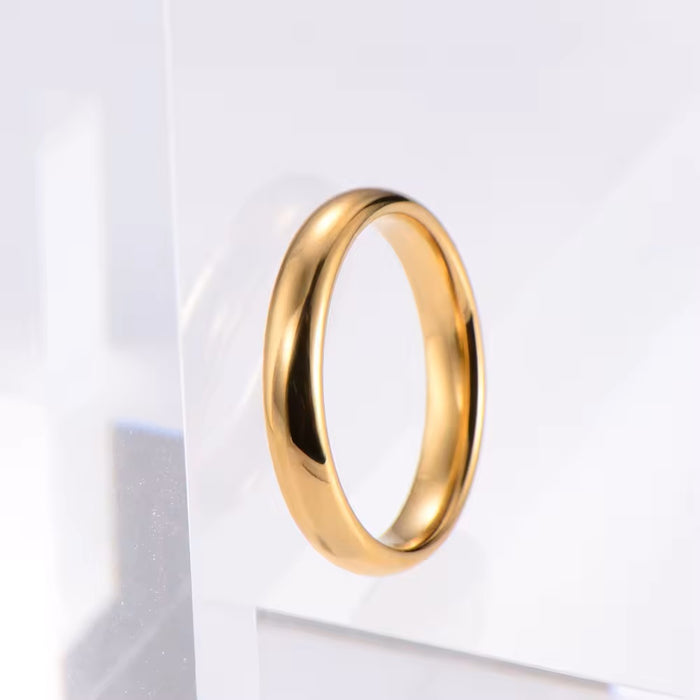 18K Gold IP Plain Band Tungsten Wedding Ring - 4mm