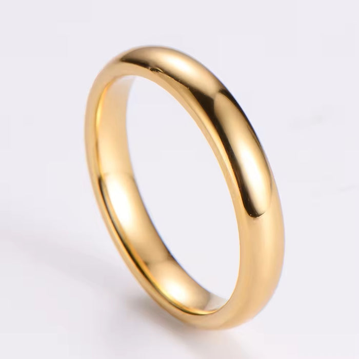 18K Gold IP Plain Band Tungsten Wedding Ring - 4mm