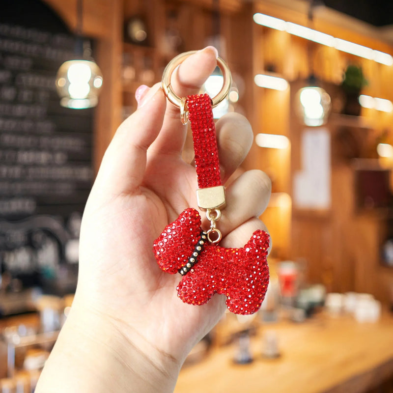 Crystal Rhinestone French Bulldog Keychain