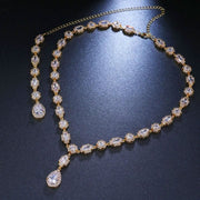 Glamour Charming Crystal Sparkling Necklace-Cubin Chains-Sairahaz Jewelers