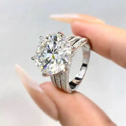 5 Carat Round Moissanite Ring-Rings-Sairahaz Jewelers