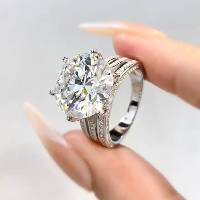 5 Carat Moissanite Ring VVS1 Sterling Silver for Women's Wedding