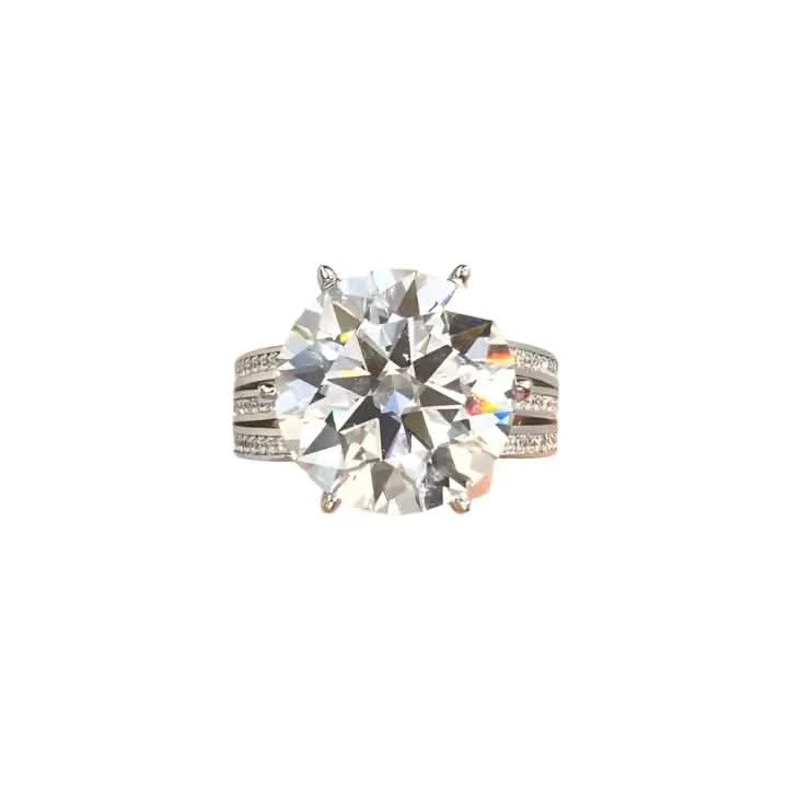 5 Carat Round Moissanite Ring-Rings-Sairahaz Jewelers