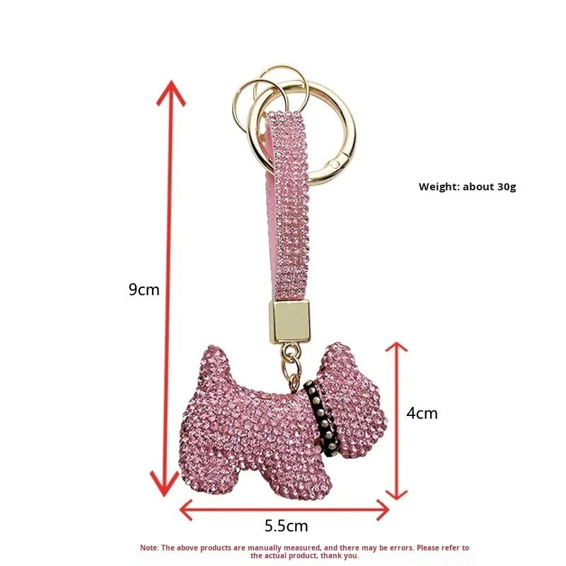 Crystal Rhinestone French Bulldog Keychain
